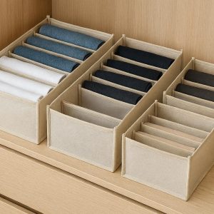 Wardrobe Storage Bags with Dividers Adjustable Compartments Clothes Organizers for T Shirts Jeans Leggings Drawer Inserts