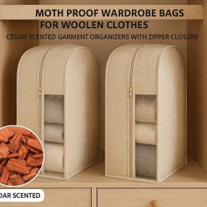 Moth Proof Wardrobe Storage Bags for Woolen Clothes Cedar Scented Garment Organizers with Zipper Closure Bedroom Closet Essential