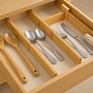 21 Adjustable Bamboo Drawer Dividers with Spring Loaded Mechanism Expandable Kitchen Utensil Organizers Separate Dresser Drawers