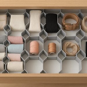 23 Honeycomb Drawer Organizers Plastic Divider Separators for Underwear Socks Belts Scarves Crafts Makeup Interlocking Grid