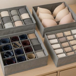 27 Fabric Drawer Organizer Bins Collapsible Underwear Dividers Foldable Storage Boxes for Socks Lingerie Ties Clothes Dresser