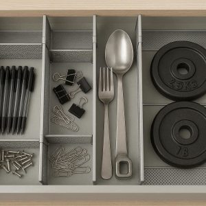 Metal Mesh Drawer Dividers Adjustable Expandable Storage Separators for Office Desk Kitchen Utensils Heavy Items Organization